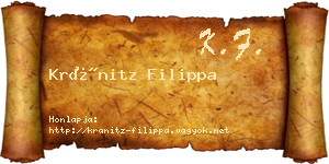 Kránitz Filippa névjegykártya